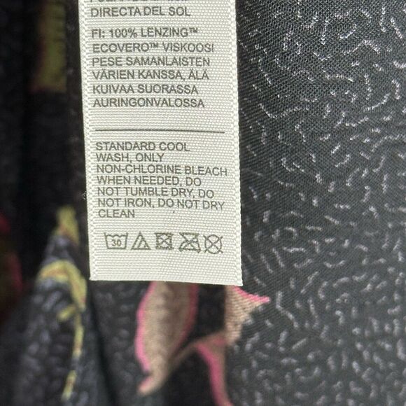 Fat‎ Face Bennie Floral Midi Dress Sz 10 Short Black Red Floral Smocked Boho - Picture 10 of 12